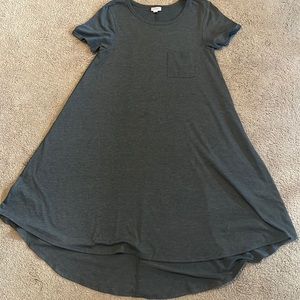 Gray Lularoe Carly T-shirt dress size xs